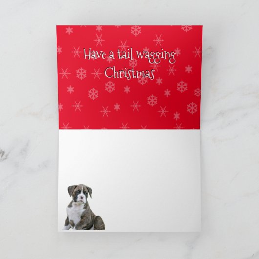 Frohe Weihnachtskarten - Boxer Holiday Dog Dankeskarte (Innenseite)
