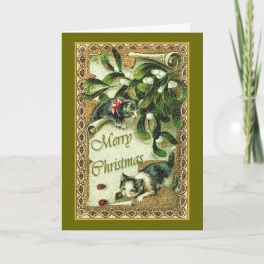 Frohe Weihnachtskarten Katzen Feiertagskarte (Vorderseite)