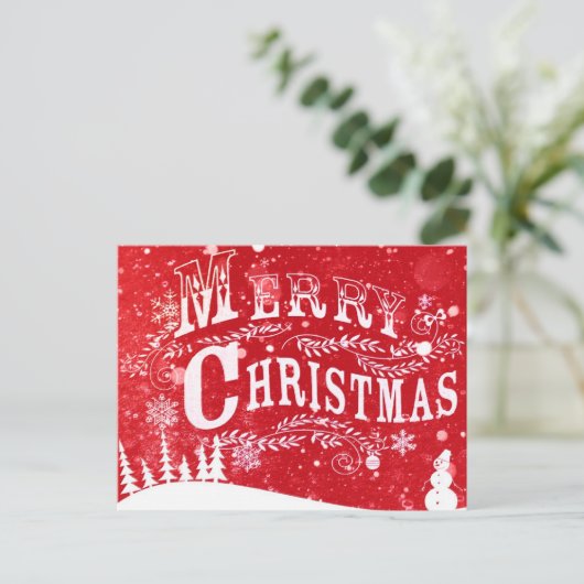 Frohe Weihnachtskarten Postkarte (Stehend Vorderseite)