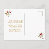 Frohe Weihnachtskarten Vögel Heilige Beeren Feiertagspostkarte (Rückseite)