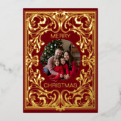 Frohe Weihnachtskarten Vorlage Verziert bestellbar (Vorderseite)