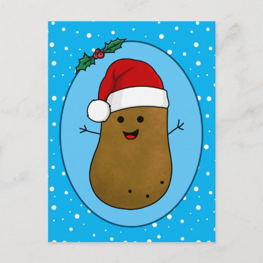 Frohe WeihnachtsKartoffel Feiertagspostkarte (Vorderseite)