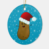 Frohe WeihnachtsKartoffel Keramik Ornament (Links)