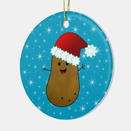 Frohe WeihnachtsKartoffel Keramik Ornament (Links)