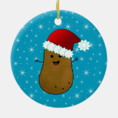 Frohe WeihnachtsKartoffel Keramik Ornament (Hinten)
