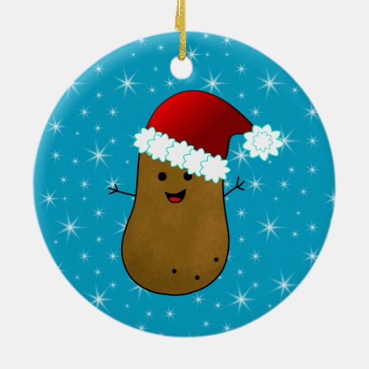 Frohe WeihnachtsKartoffel Keramik Ornament (Hinten)
