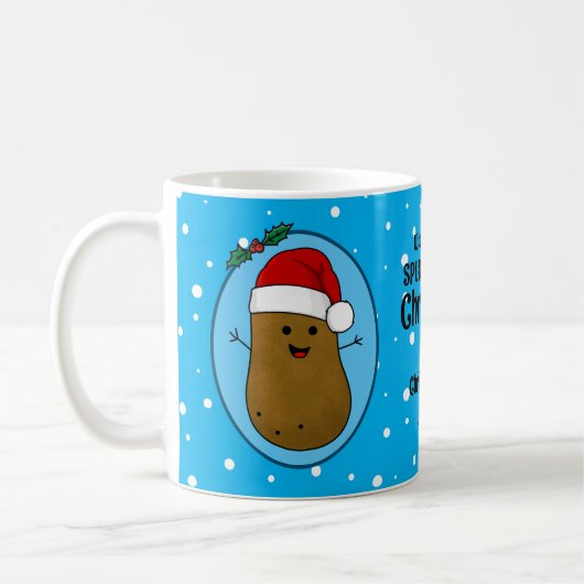 Frohe WeihnachtsKartoffel Personalisiert Kaffeetasse (Links)