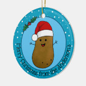 Frohe WeihnachtsKartoffel Personalisiert Keramik Ornament (Links)