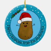 Frohe WeihnachtsKartoffel Personalisiert Keramik Ornament (Hinten)
