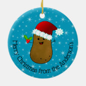 Frohe WeihnachtsKartoffel Personalisiert Keramik Ornament (Hinten)
