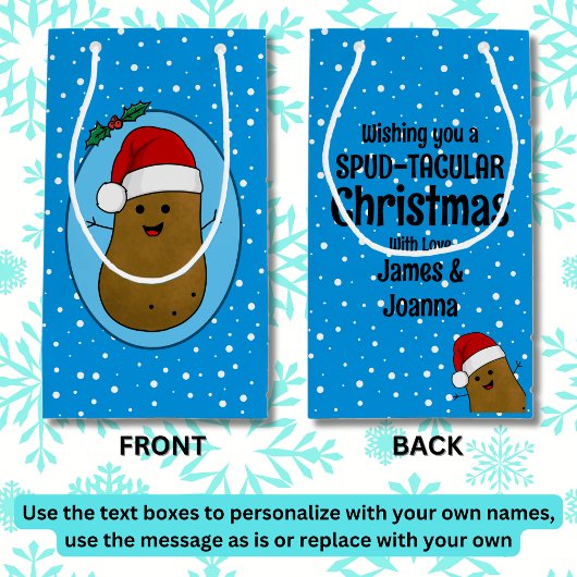 Frohe WeihnachtsKartoffel Personalisiert Kleine Geschenktüte