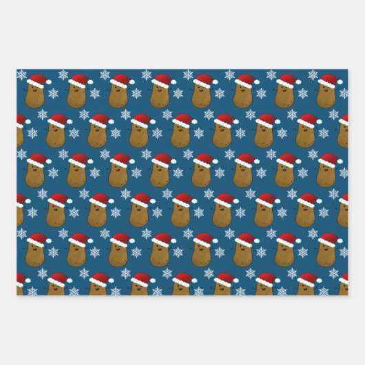 Frohe Weihnachtskartoffeln Geschenkpapier Set (Vorderseite 3)