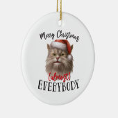 Frohe Weihnachtskat | beidseitig Keramik Ornament (Rechts)