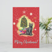 Frohe Weihnachtskat Briefpapier (Stehend Vorderseite)