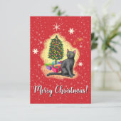 Frohe Weihnachtskat Dankeskarte (Stehend Vorderseite)