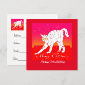Frohe Weihnachtskat Einladung (Vorne/Hinten)
