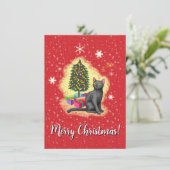 Frohe Weihnachtskat Einladung (Stehend Vorderseite)