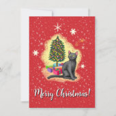Frohe Weihnachtskat Einladung (Vorderseite)