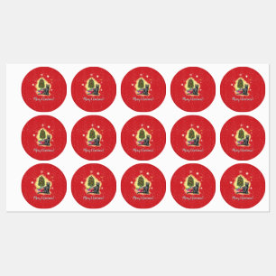 Frohe Weihnachtskat Etiketten