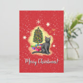 Frohe Weihnachtskat Feiertagskarte (Stehend Vorderseite)