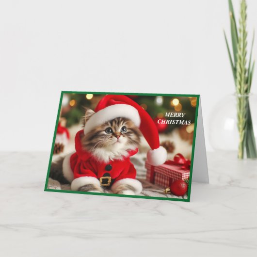 Frohe Weihnachtskat Feiertagskarte (Vorderseite)