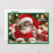 Frohe Weihnachtskat Feiertagspostkarte (Vorne/Hinten)