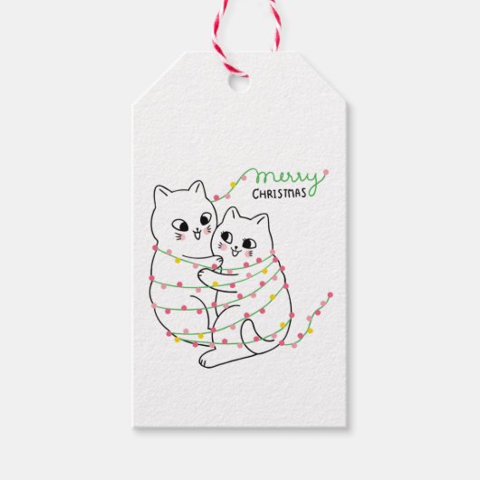 Frohe Weihnachtskat Geschenkanhänger (Vorderseite)