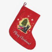 Frohe Weihnachtskat Großer Weihnachtsstrumpf (Vorderansicht (hängend))
