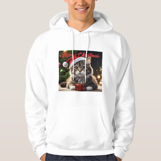 Frohe Weihnachtskat Hoodie (Vorderseite)