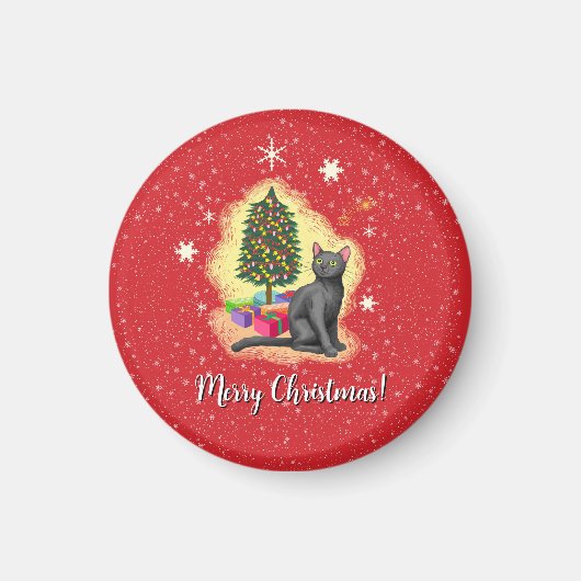 Frohe Weihnachtskat Magnet (Vorne)