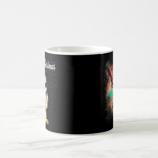 Frohe Weihnachtskat Middle Finger Rude Xmas Ugly C Kaffeetasse (Mittel)