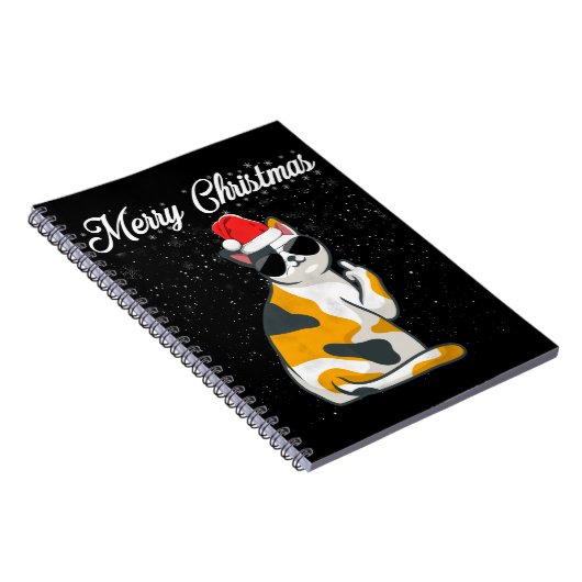 Frohe Weihnachtskat Middle Finger Rude Xmas Ugly C Notizblock (Rechte Seite)