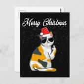 Frohe Weihnachtskat Middle Finger Rude Xmas Ugly C Postkarte (Vorne/Hinten)