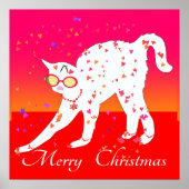 Frohe Weihnachtskat Poster (Vorne)