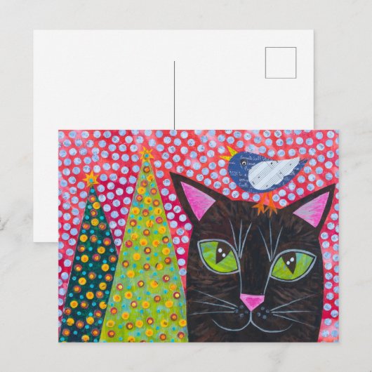 Frohe Weihnachtskat Postkarte (Vorne/Hinten)