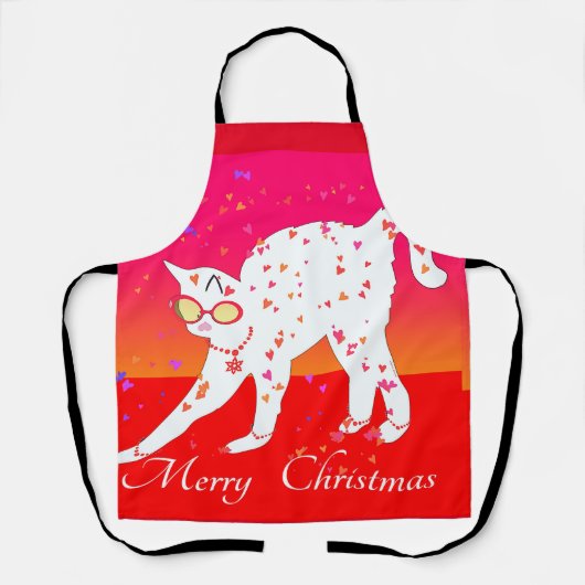 Frohe Weihnachtskat Schürze (Vorderseite)
