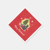 Frohe Weihnachtskat Serviette (Ecke)