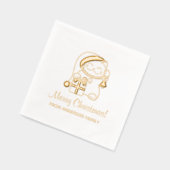 Frohe Weihnachtskatze aus der Familie Servietten Mit Folie (Links)