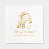 Frohe Weihnachtskatze aus der Familie Servietten Mit Folie (Vorderseite)