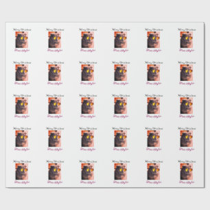 Frohe Weihnachtskatze Haustier Liebe Foto Geschenkpapier