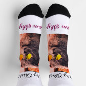 Frohe Weihnachtskatze Haustier Liebe Foto Socken (Oben)
