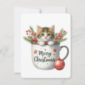 Frohe Weihnachtskatze in einer Tasse - Weihnachten (Vorderseite)