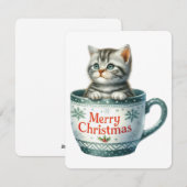 Frohe Weihnachtskatze in einer Tasse - Weihnachten (Vorne/Hinten)