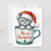 Frohe Weihnachtskatze in einer Tasse - Weihnachten (Vorderseite)