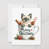 Frohe Weihnachtskatze in einer Tasse - Weihnachten (Vorderseite)