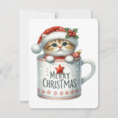 Frohe Weihnachtskatze in einer Tasse - Weihnachten (Vorderseite)