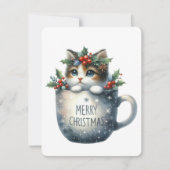 Frohe Weihnachtskatze in einer Tasse - Weihnachten (Vorderseite)