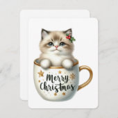 Frohe Weihnachtskatze in einer Tasse - Weihnachten (Vorne/Hinten)