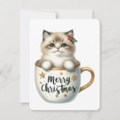 Frohe Weihnachtskatze in einer Tasse - Weihnachten (Vorderseite)