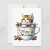 Frohe Weihnachtskatze in einer Tasse - Weihnachten (Vorderseite)